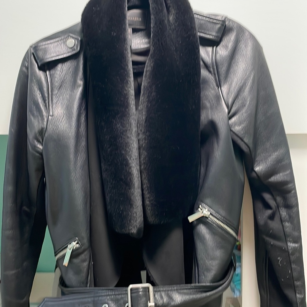 BCBG Maxazria leather Moro jacket